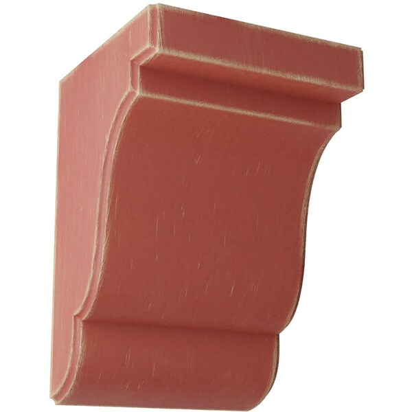 Ekena Millwork 5 1/4"W x 5"D x 7 1/2"H Bedford Wood Vintage Decor Bracket, Salvage Red BKTWD05X05X08BERD - main